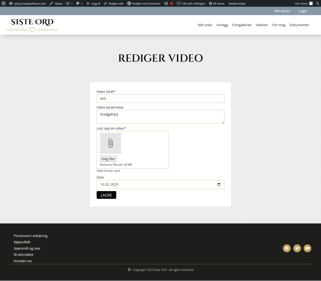 Rediger video